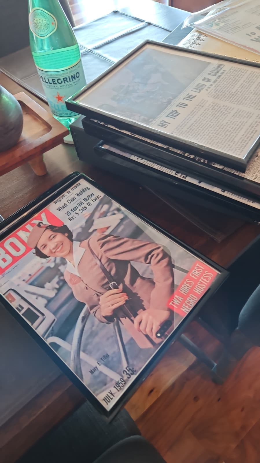 Framed pages of Dr. King's 1959 Ebony magazine article 'My Trip to the Land of Gandhi'